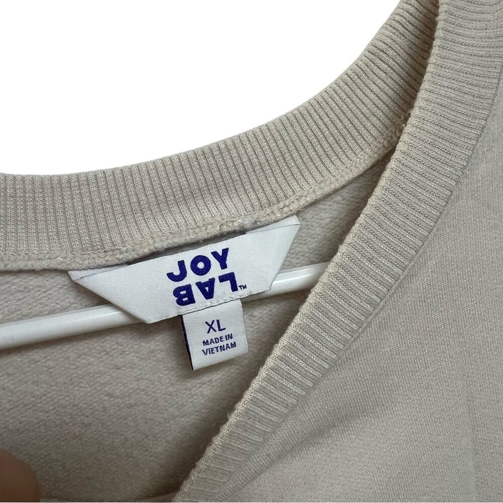 JoyLab Pullover Sweatshirt Zipper Crewneck Bone White Loungewear Athletic XL - Picture 5 of 6